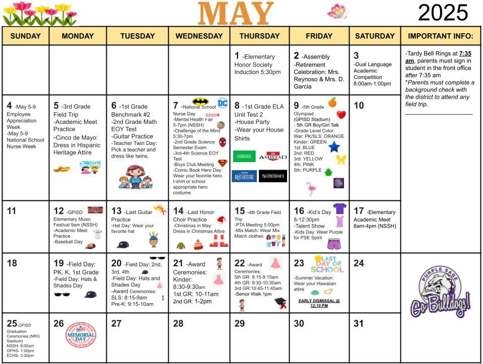  May Calendar